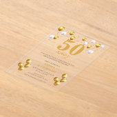 50e Jubileum Acryl Uitnodiging in het Spaans Acryl Uitnodigingen (Laagn)