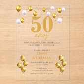 50e Jubileum Acryl Uitnodiging in het Spaans Acryl Uitnodigingen (Voorkant)