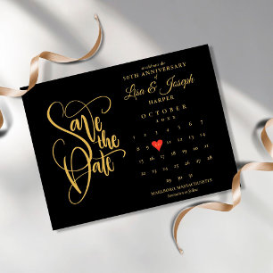 50e Jubileum Bespaar de datum van het gouden hart Briefkaart