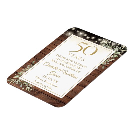 50e Jubileum bijtend hout, behalve de datum Magneet (Linkerzijde)