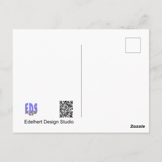 50e Jubileum Blauw Paarse Briefkaart (Achterkant)