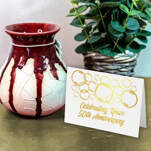 50e Jubileum Celebration Bubbles Folie Kaarten