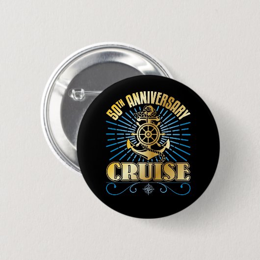 50e Jubileum cruise Ronde Button 5,7 Cm (Voorkant /achterkant)