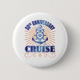 50e Jubileum cruise Ronde Button 5,7 Cm