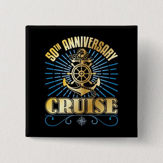 50e Jubileum cruise Vierkante Button 5,1 Cm (Voorkant)
