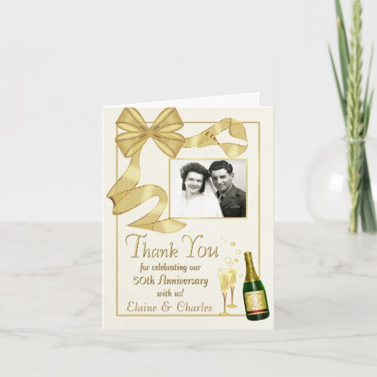 50e Jubileum Dank u kaarten -  Bow (Voorkant)