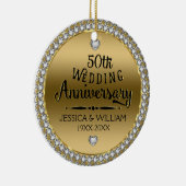 50e Jubileum diamanten en goud Keramisch Ornament (Rechts)