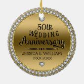 50e Jubileum diamanten en goud Keramisch Ornament (Achterkant)