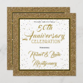 50e Jubileum Elegant Goud Kaart (Voorkant / Achterkant)