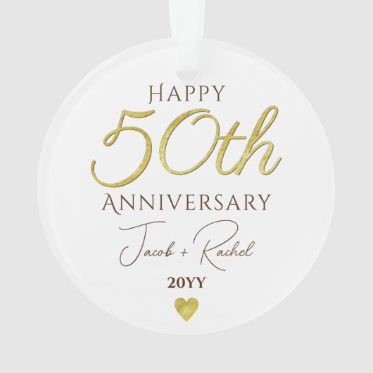 50e Jubileum Faux Gold Custom Bruiloft Ornament (achterkant)