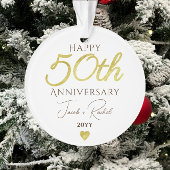 50e Jubileum Faux Gold Custom Bruiloft Ornament