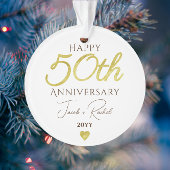 50e Jubileum Faux Gold Custom Bruiloft Ornament