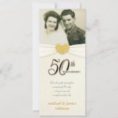 50e Jubileum - Faux Pocket Photo Invitations Kaart (Voorkant)