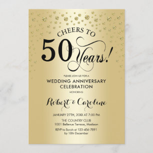 50e Jubileum feestdag - Gold Black Kaart