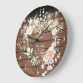 50e Jubileum Floral Rustic Wood String Lights Grote Klok (Hoek)