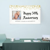 50e Jubileum Foto Gold Confetti Spandoek (Beurs)