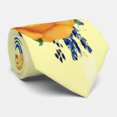 50e Jubileum-gele rozen blauwe anjer Stropdas (Opgerold)