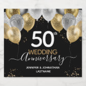 50e Jubileum Gold-ballonnen Bier Etiket (Enkel label)