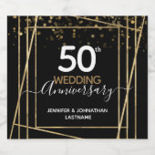 50e Jubileum Gold Border Favor Bier Etiket (Enkel label)