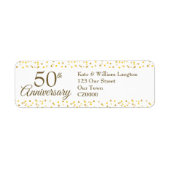 50e Jubileum Gold Confetti Return-adres Etiket (Voorkant)