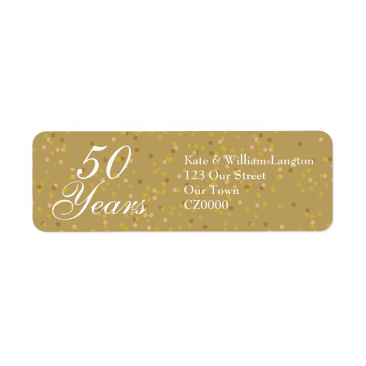 50e Jubileum Gold Dust Confetti Etiket (Voorkant)
