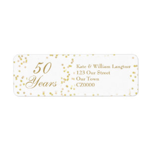 50e Jubileum Gold Dust Confetti Etiket