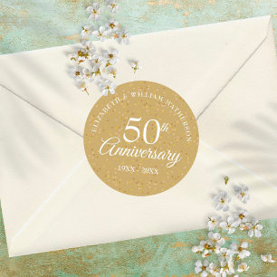 50e Jubileum Gold Dust Confetti Ronde Sticker