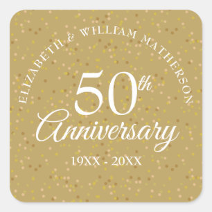 50e Jubileum Gold Dust Vierkante Sticker
