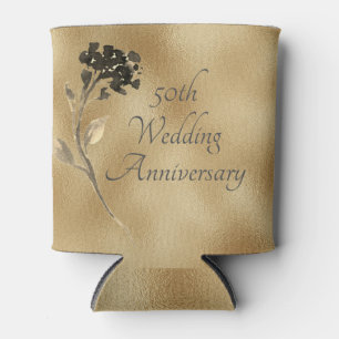 50e Jubileum Gold Floral Elegant Blikjeskoeler