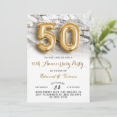 50e Jubileum Gold Floral Kaart (Staand voorkant)