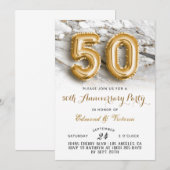 50e Jubileum Gold Floral Kaart (Voorkant / Achterkant)