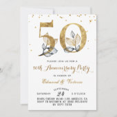 50e Jubileum Gold Floral Kaart (Voorkant)