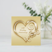 50e Jubileum Gold Heart Kaart (Staand voorkant)