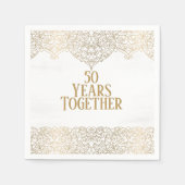 50e Jubileum Gold Lace op wit Servet (Voorkant)