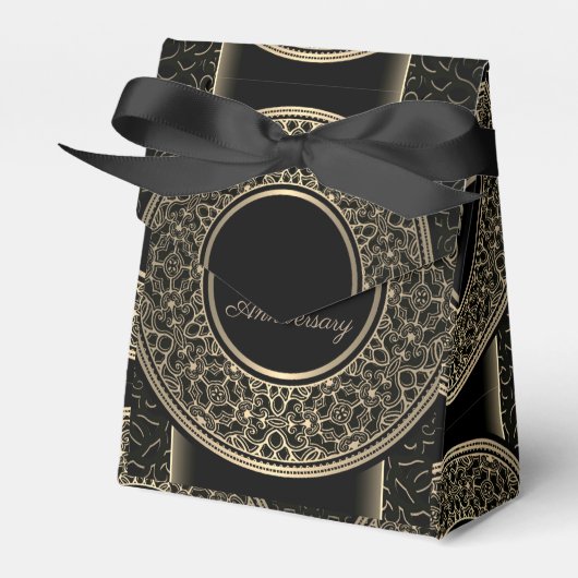 50e Jubileum Gold Medallion Tent Favor Box Bedankdoosjes (Voorkant Zijde)