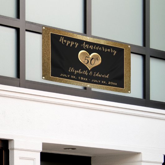 50e Jubileum Gold Sparkle - Hanging Banner (Buitenkant Gebouw)