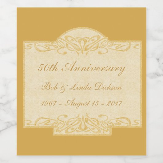 50e Jubileum Gold  Wijn Etiket (Enkel label)