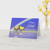 50e Jubileum Golden Hearts Kaart (Gele Bloem)