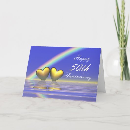 50e Jubileum Golden Hearts Kaart (Voorkant)