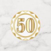 50e Jubileum - Goud en wit Confetti (Kleine voorkant)