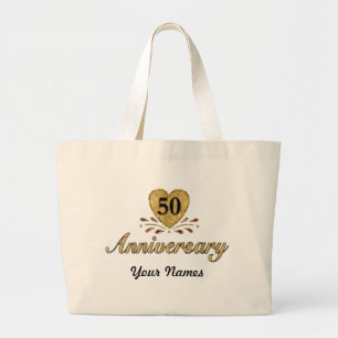 50e Jubileum - Goud Grote Tote Bag