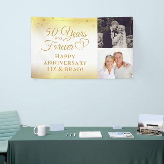 50e Jubileum goud harst jaren naar het buitenland Spandoek (Beurs)