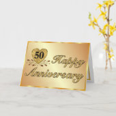 50e Jubileum - Goud Kaart (Gele Bloem)