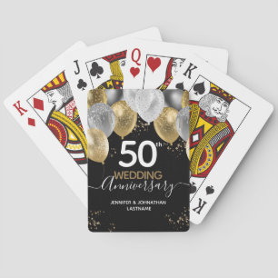50e Jubileum gouden ballonnen Pokerkaarten