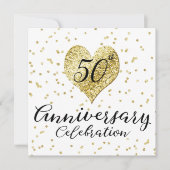 50e Jubileum gouden Confetti bruiloft Kaart (Voorkant)