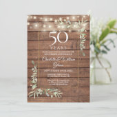 50e Jubileum Greenery String Lights Wood Kaart (Staand voorkant)