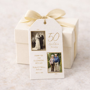 50e Jubileum Ivoor en Gouden Favoriet Tag Cadeaulabel