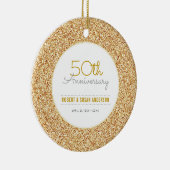 50e Jubileum Keepasje Faux Gold Glitter Keramisch Ornament (Rechts)
