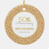 50e Jubileum Keepasje Faux Gold Glitter Keramisch Ornament (Achterkant)