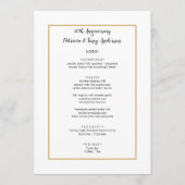 50e Jubileum met foto op achterzijde - diner Menu (Voorkant)